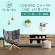 Load image into Gallery viewer, Wall Hanging Basket Storage 3pc set, 2 Lilycroft White Hanging Baskets for Organizing with Extra Tabletop Basket