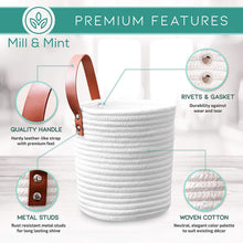 Load image into Gallery viewer, Wall Hanging Basket Storage 3pc set, 2 Lilycroft White Hanging Baskets for Organizing with Extra Tabletop Basket