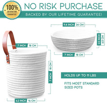 Load image into Gallery viewer, Wall Hanging Basket Storage 3pc set, 2 Lilycroft White Hanging Baskets for Organizing with Extra Tabletop Basket