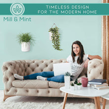 Load image into Gallery viewer, Wall Hanging Basket Storage 3pc set, 2 Lilycroft White Hanging Baskets for Organizing with Extra Tabletop Basket