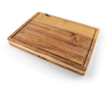 Load image into Gallery viewer, Premium Acacia Wood End-Grain Cutting Board | 17” x 13”, 1.5” Thick | Beautiful, Solid, Premium Quality, with Built-In Handles & Juice Groove